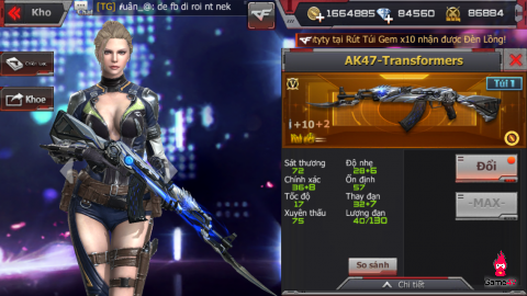 [CFL] Đã có thể nâng cấp AK47-Transformers lên AK47-VIP Inferno