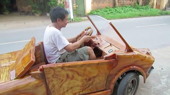 ‘Siêu xe’ Lamborghini làm từ gỗ lưu thông trên đường