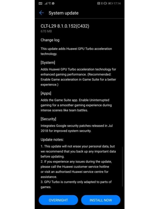 Huawei P20 Pro bắt đầu nhận được bản cập nhật mang lại GPU Turbo