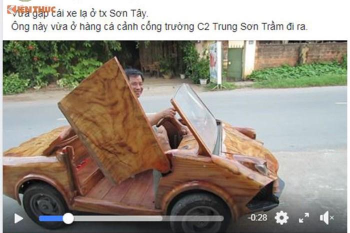 Siêu xe Lamborghini "gỗ" của một người nông dân tại Sơn Tây tự chế