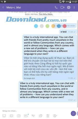 Hướng dẫn sử dụng tính năng dịch của Viber trên thiết bị Android