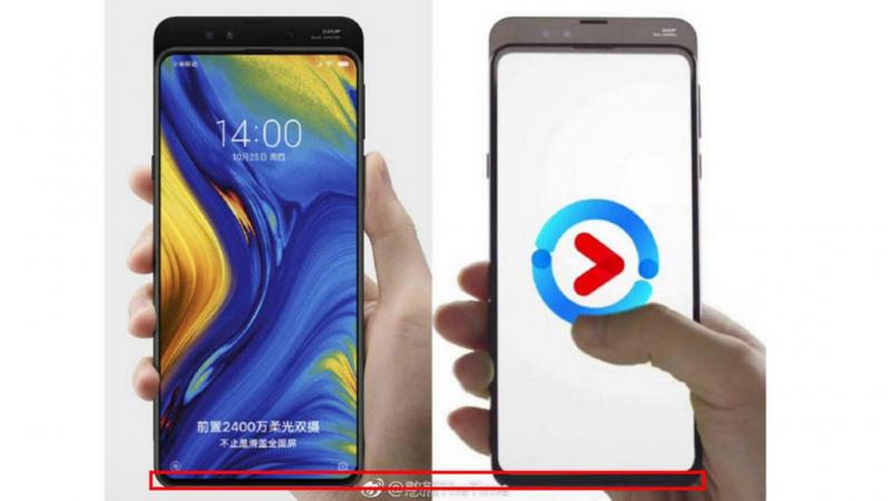 Ảnh thực tế cho thấy cằm của Xiaomi Mi MIX 3 sẽ dày hơn so với quảng cảo