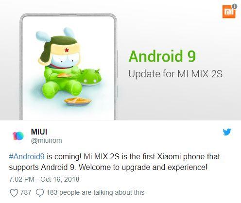 Mi Mix 2S sẽ là smartphone đầu tiên của Xiaomi được “lên đời” Android Pie