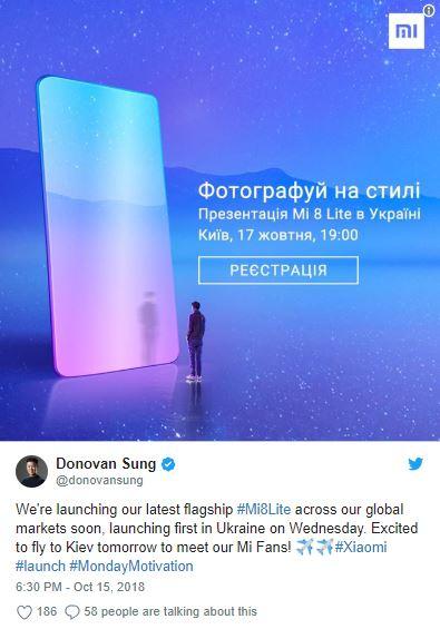 Xiaomi Mi 8 Lite đang có kế hoạch bán ra toàn cầu, điểm dừng đầu tiên là Ukraine