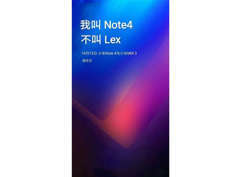 Bộ đôi Xiaomi Mi Note 4 và Mi Mix 3 sẽ ra mắt vào ngày 15/10