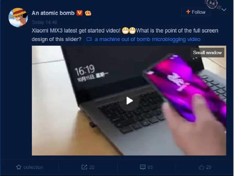 Xuất hiện video phô diễn mô-đun camera trượt và tính năng mở khóa bằng khuôn mặt của Mi Mix 3