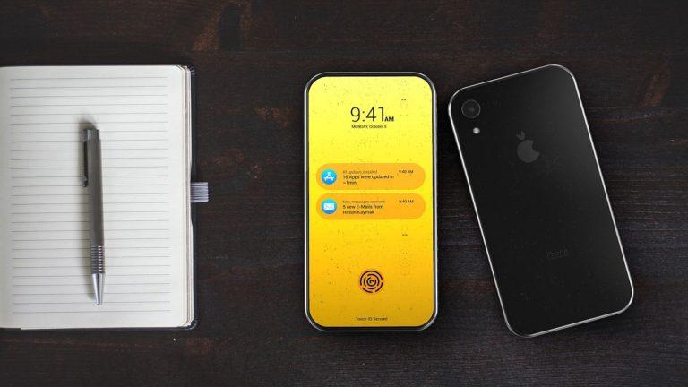 Concept iPhone XR 2 với màn hình tràn cạnh, không nút bấm, camera lồi