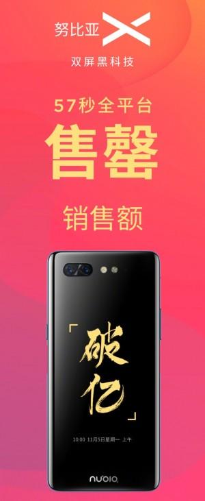 100.000 chiếc Nubia X 2 mở bán trong đợt đầu tiên đã cháy hàng sau 57 giây