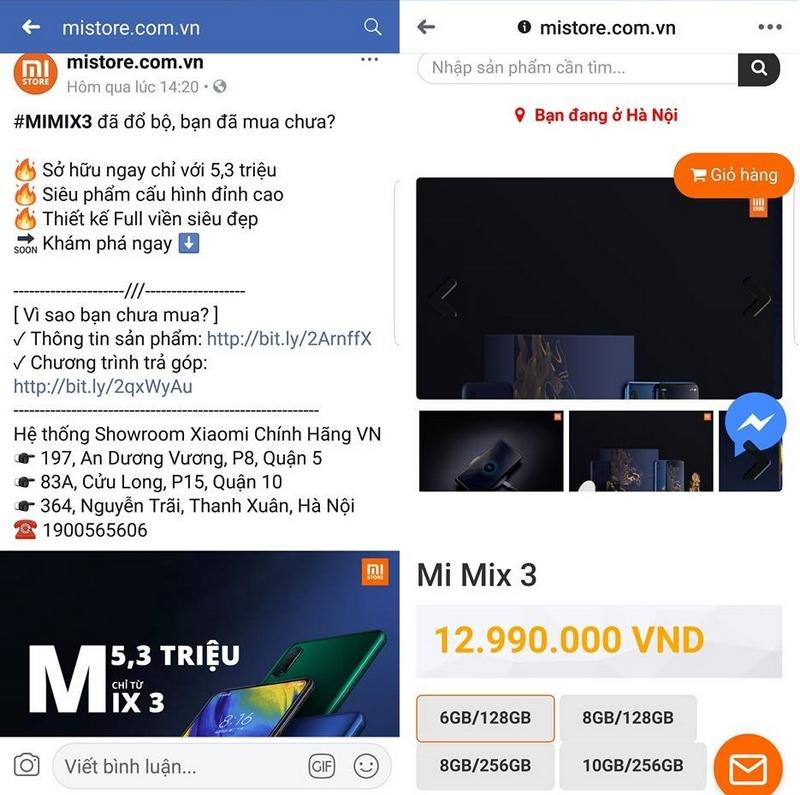 Xiaomi Mi MIX 3 cũng chính thức lên kệ tại thị trường Việt Nam