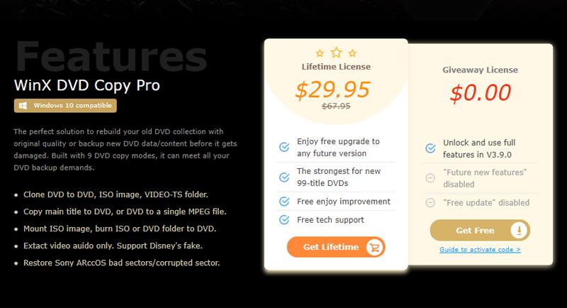 WinX DVD Copy Pro - Phần mềm sao chep đĩa DVD và chuyển đổi sang ISO đang miễn phí