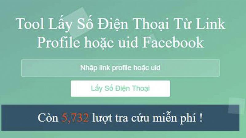 Đã có công cụ cho phép người dùng lấy số điện thoại từ bất kỳ tài khoản Facebook nào