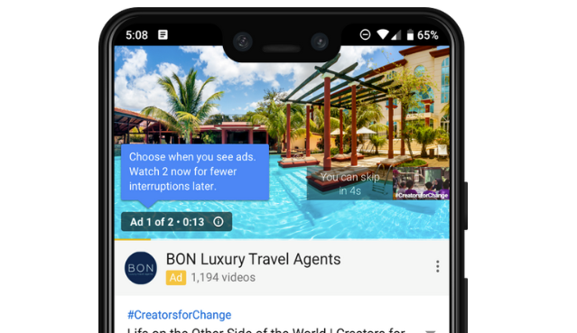 YouTube sẽ thử chạy hai quảng cáo liên tiếp ngay đầu video