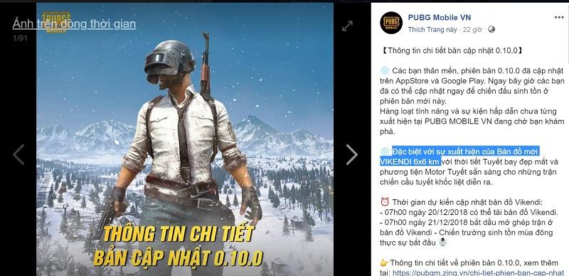 PUBG Mobile VN cập nhật bản đồ tuyết tuyết trắng Vikendi chào mừng Giáng sinh