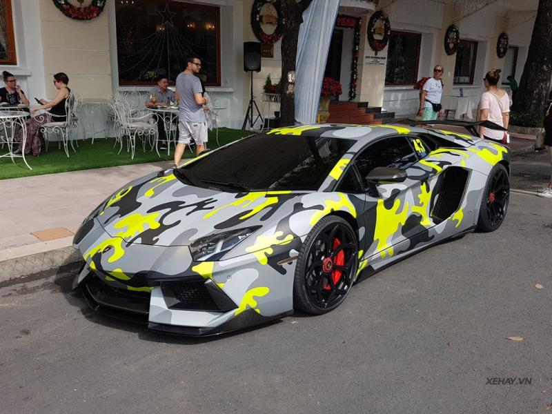 Lamborghini Aventador khoác áo màu camo đậm phong cách nhà binh