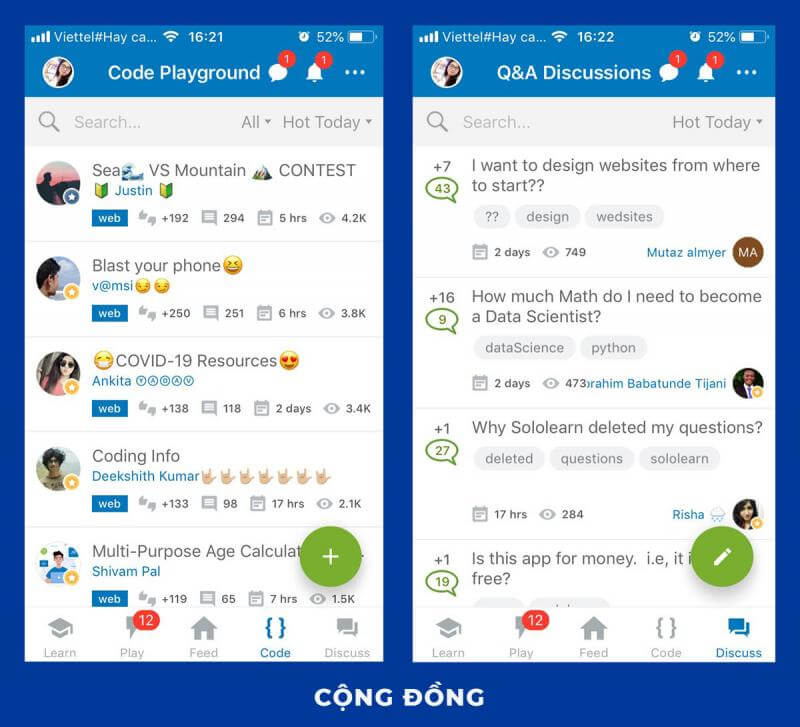 Cộng đồng học lập trình trên SoloLearn