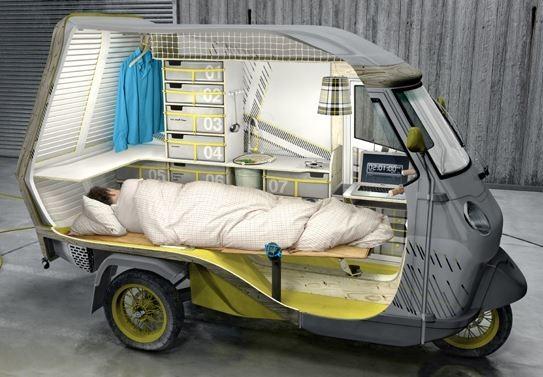 Bufalino - Mẫu xe cắm trại 3 bánh, kích thước tí hon được thiết kế dựa trên xe Piaggio