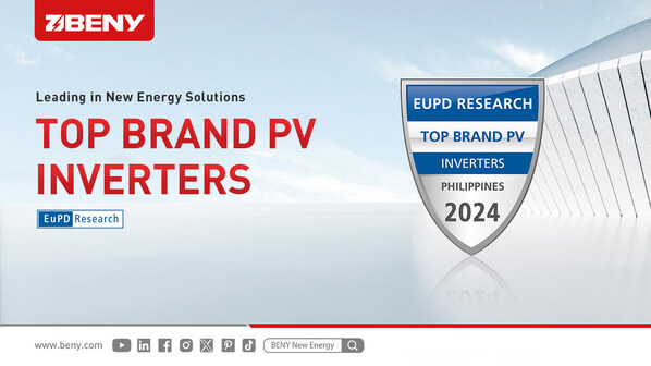 Beny nhận giải thưởng Thương Hiệu Hàng Đầu PV 2024 cho hạng mục biến tần do EUPD Research trao tặng