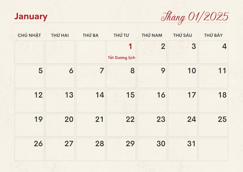 [Mới] Tết Dương lịch 2025 nghỉ mấy ngày? Nghỉ vào thứ mấy?