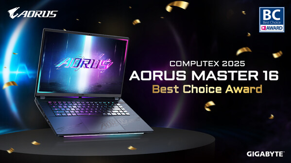 GIGABYTE thắng giải Best Choice Ward tại COMPUTEX 2025 với siêu phẩm AORUS MASTER 16 – Định hình kỷ nguyên AI di động