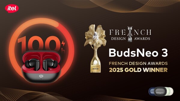 BudsNeo 3 của itel được vinh danh Giải Vàng tại Giải thưởng Thiết kế Pháp nhờ thiết kế tinh tế và thời lượng pin 100 giờ